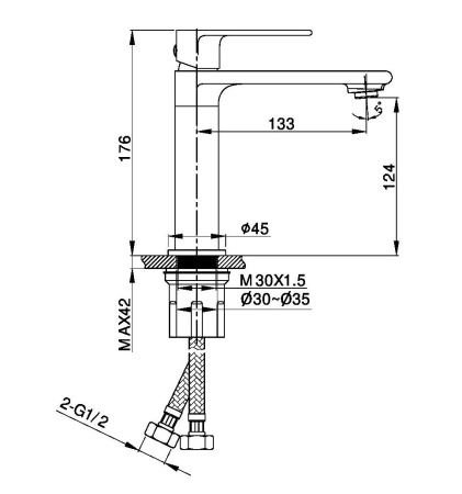 Смеситель для раковины Vincea Vogue VBF-1V1MB черный матовый